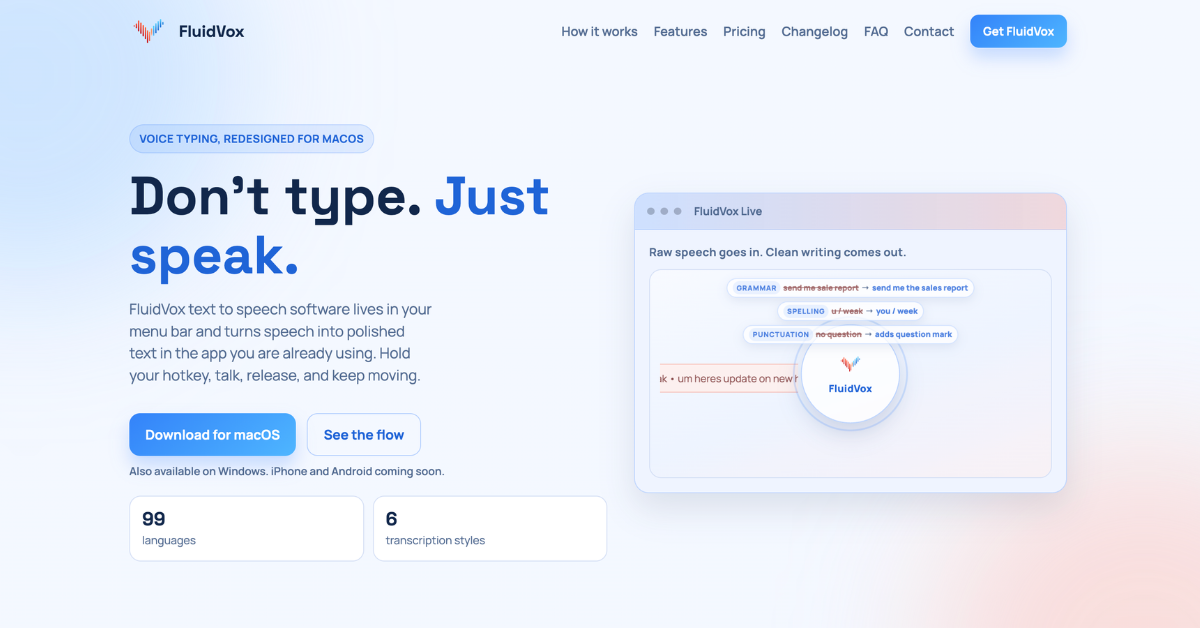 FluidVox homepage